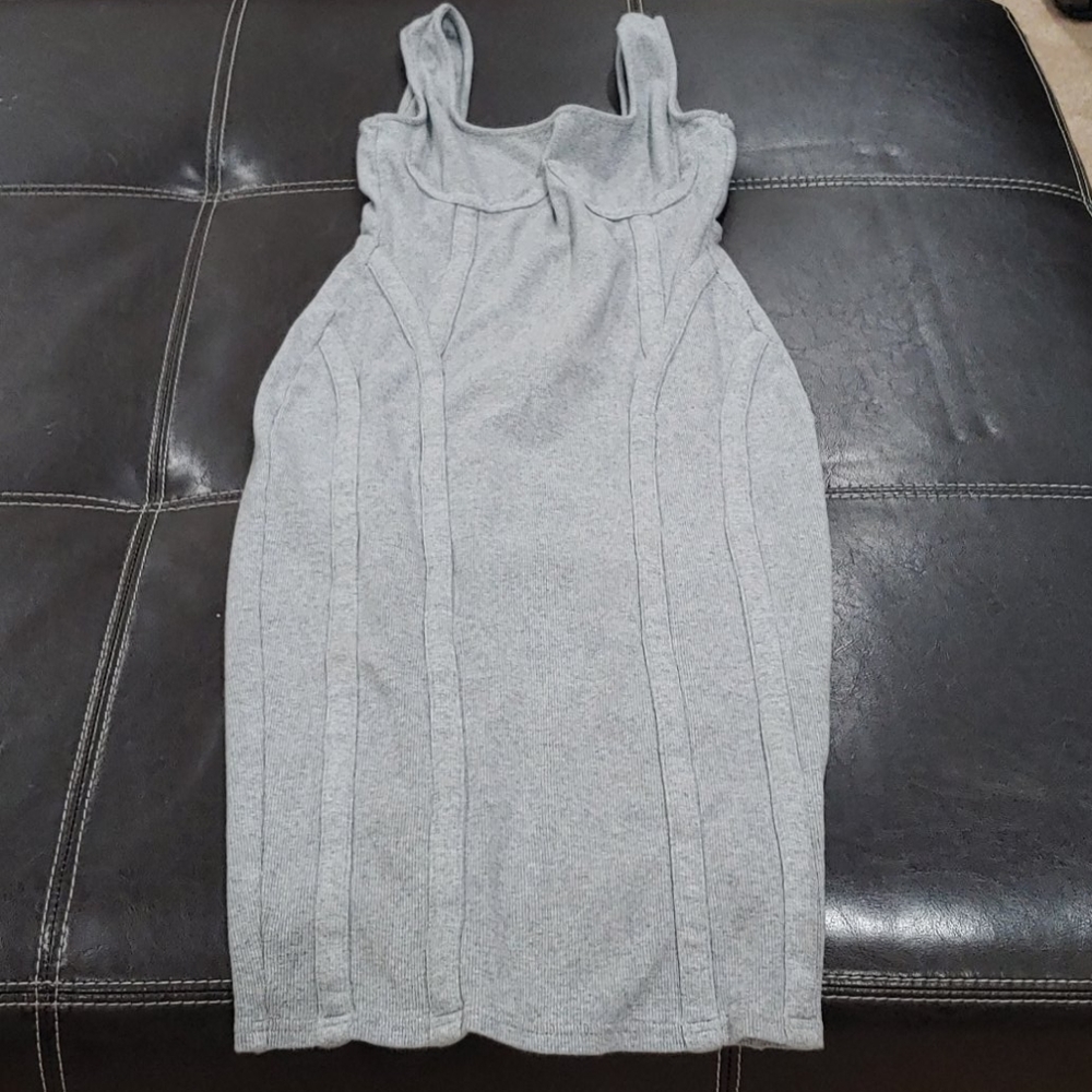 Grey midi dress by Fashion Nova